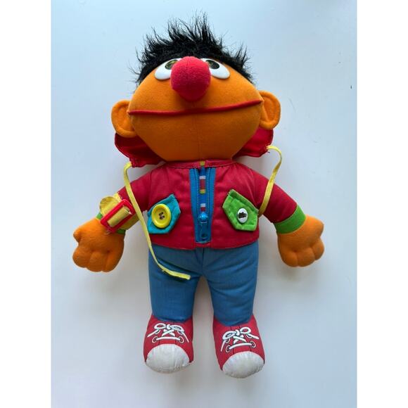 Sesame Street Ernie Plush Vtg Dress Me Up 1990 Playskool Zip Button EUC Doll - Picture 2 of 9